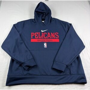 New Orleans Pelicans Nike Hoodie Mens XL Blue Team Issued Pullover Sweatshirt
